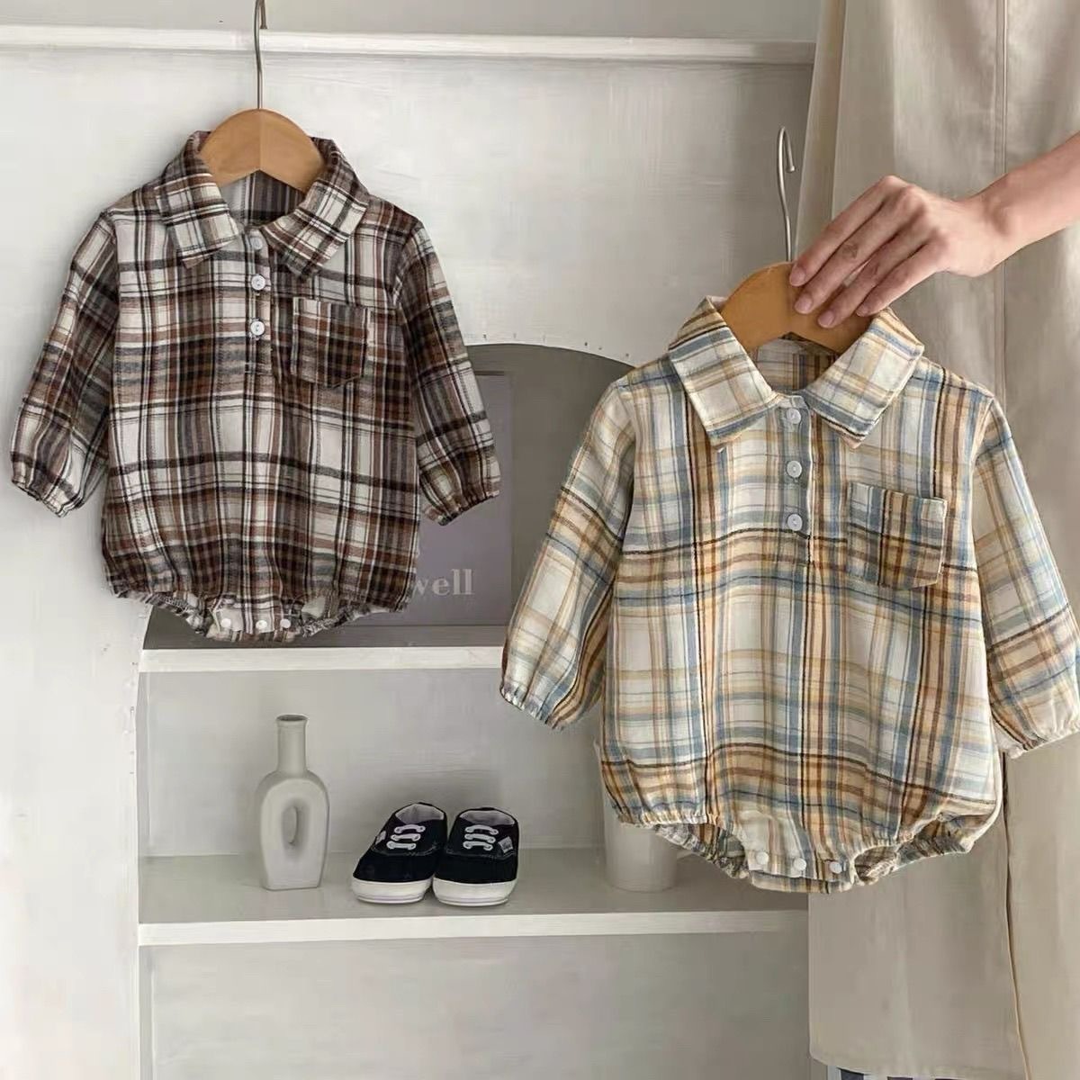 Baby Clothing Designer - Ircomll 2 pçs infantil bebê xadrez